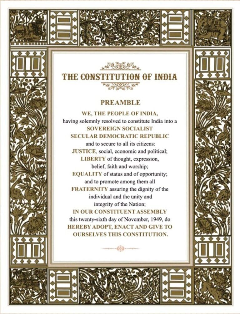 Discuss The Preamble of India And It’s features